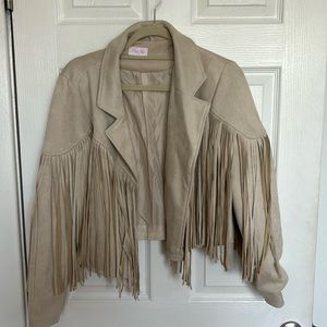 Tan fringe jacket